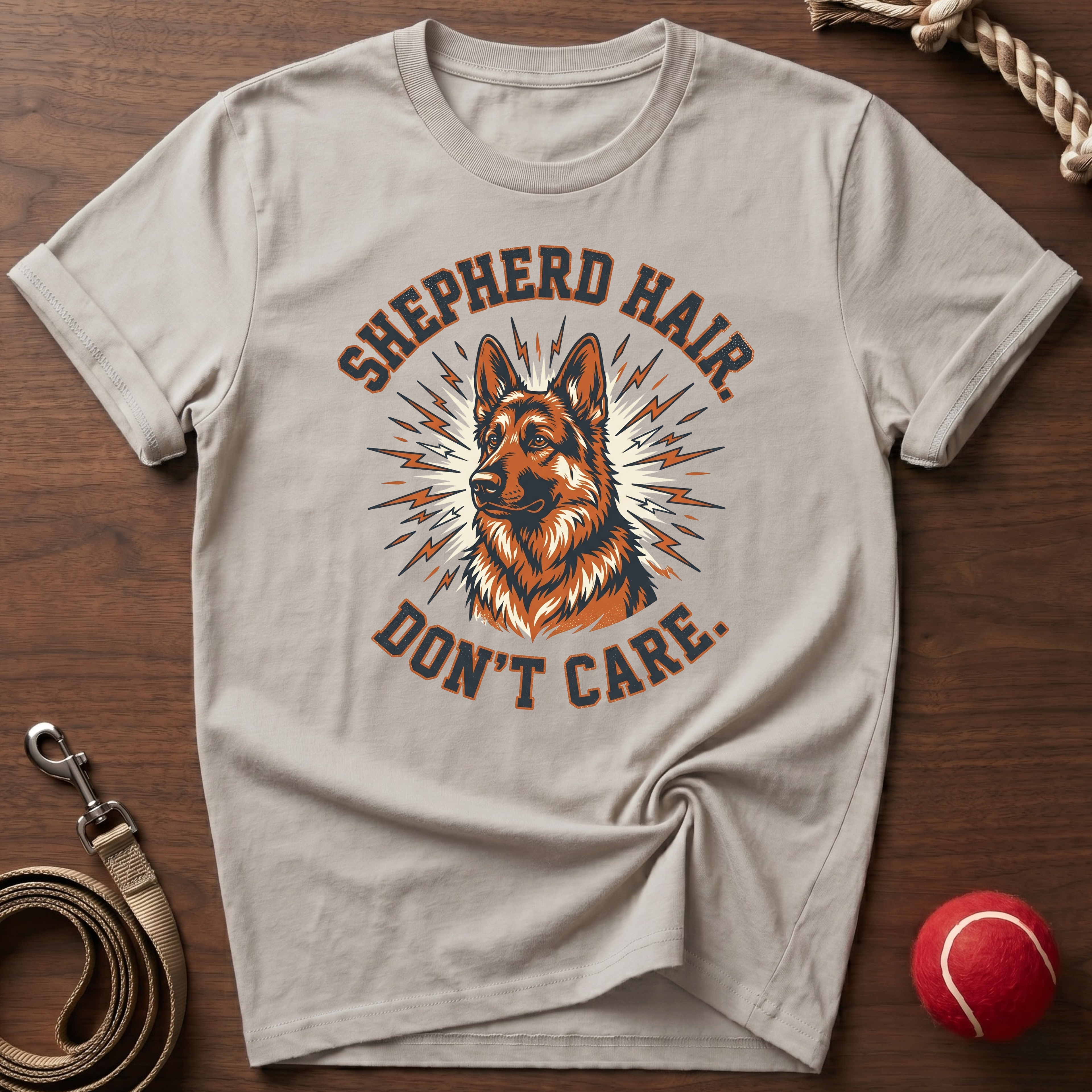 Shepherd Hair. Don't Care. T-Shirt