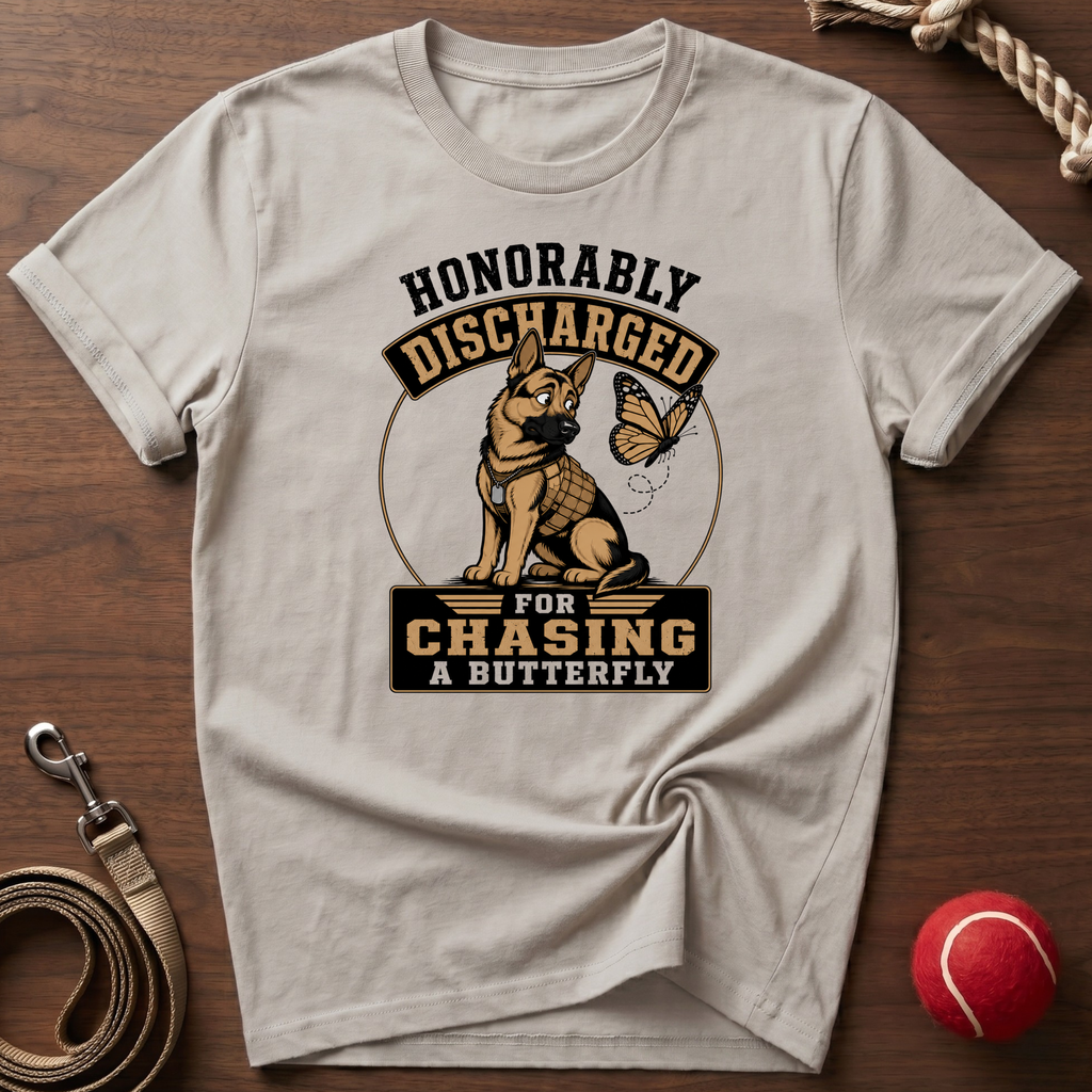 Honorably Discharged For Chasing A Butterfly T-Shirt