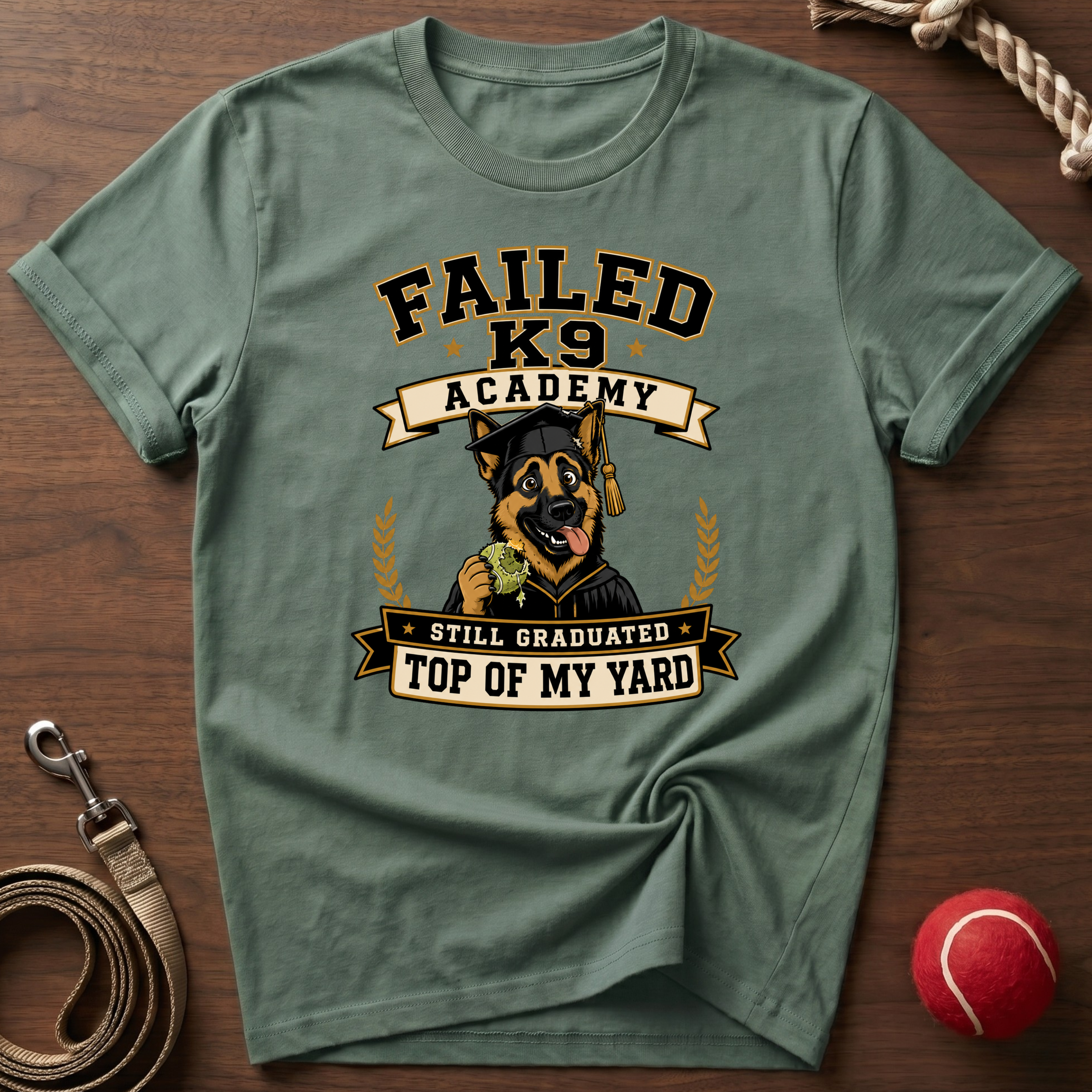 Failed K9 Academy, Still Graduated Top of My Yard T-Shirt