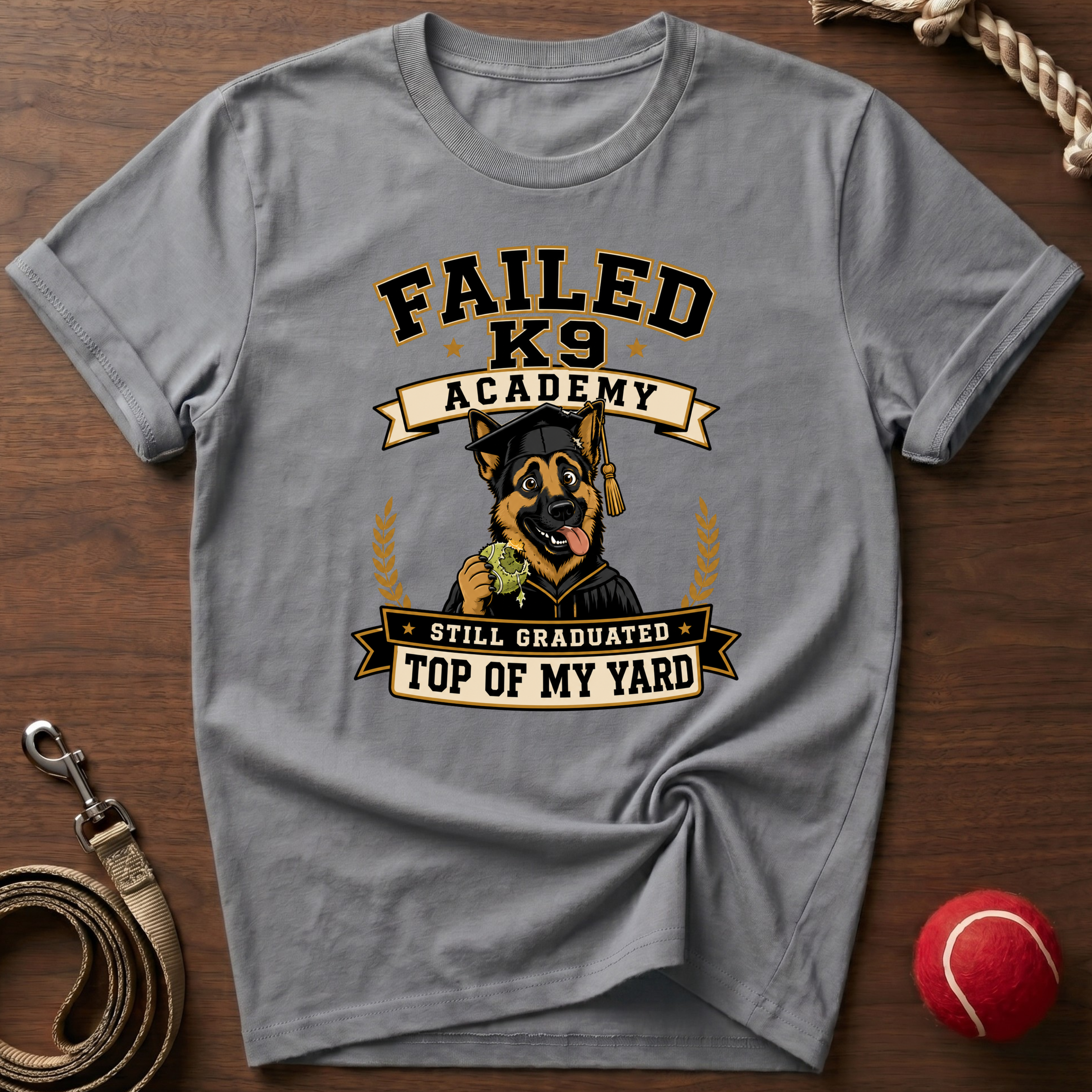 Failed K9 Academy, Still Graduated Top of My Yard T-Shirt