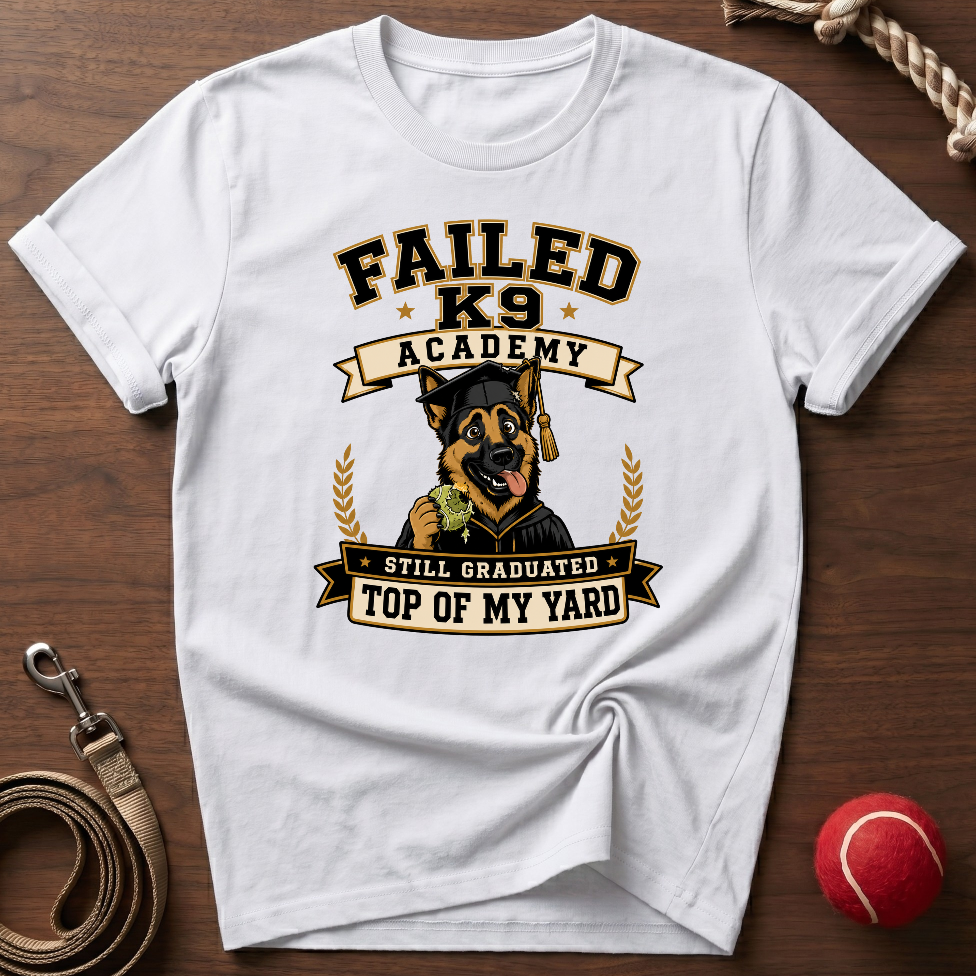 Failed K9 Academy, Still Graduated Top of My Yard T-Shirt